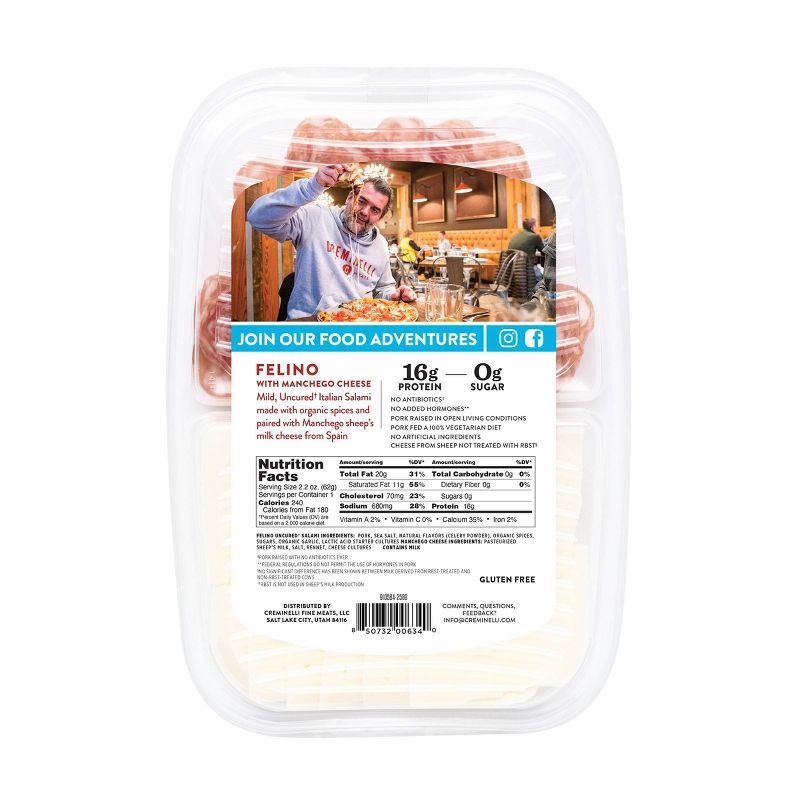 Creminelli Sliced Felino & Manchego - 2.2oz