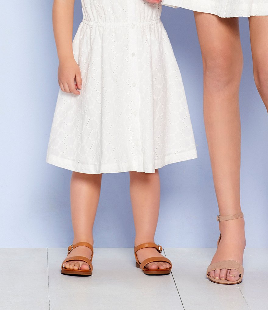 Copper Key Girls' Clevver Leather Two-Piece Flat Sandals (Youth)