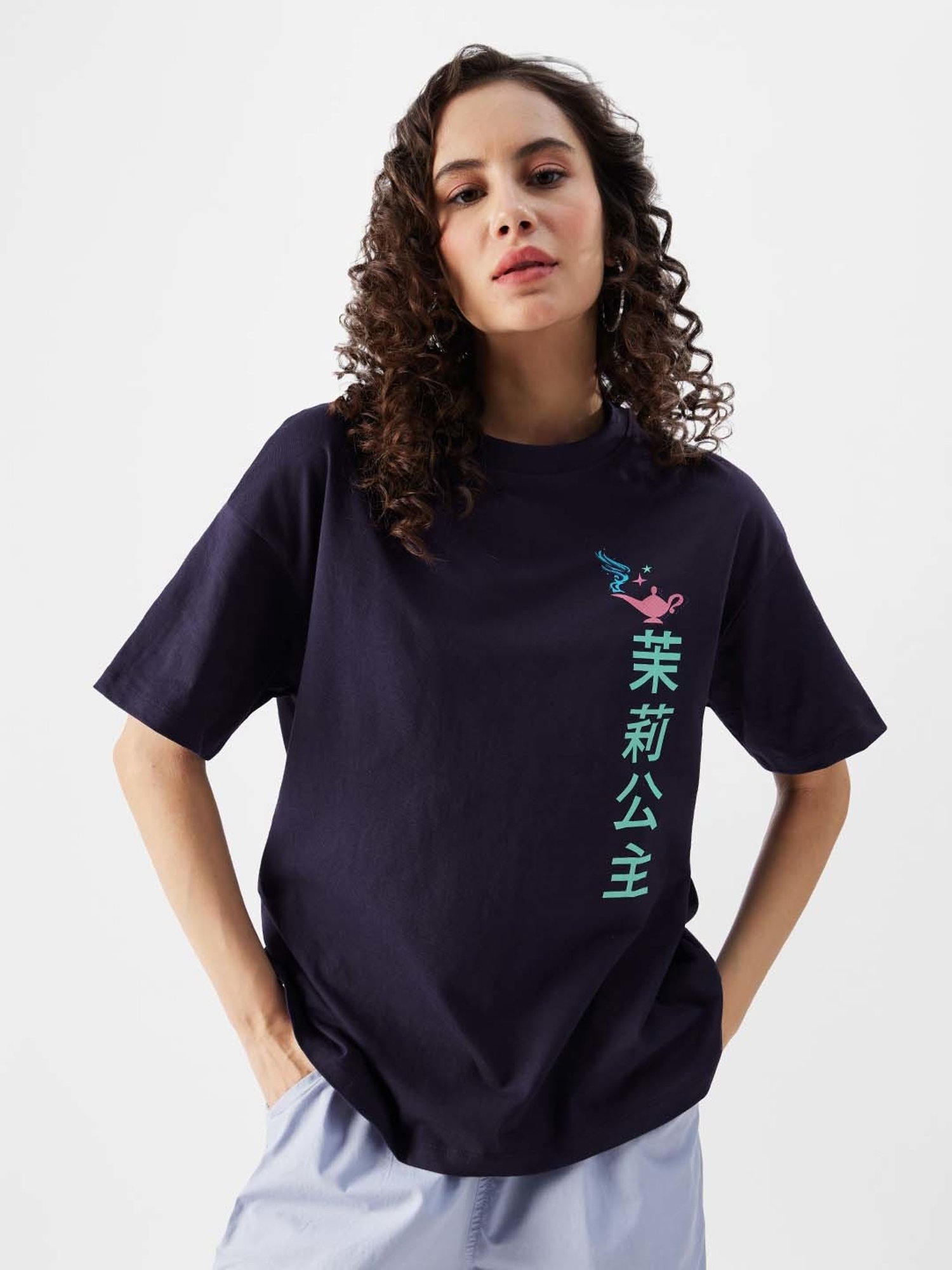 The Souled Store Blue Cotton Printed T-Shirt