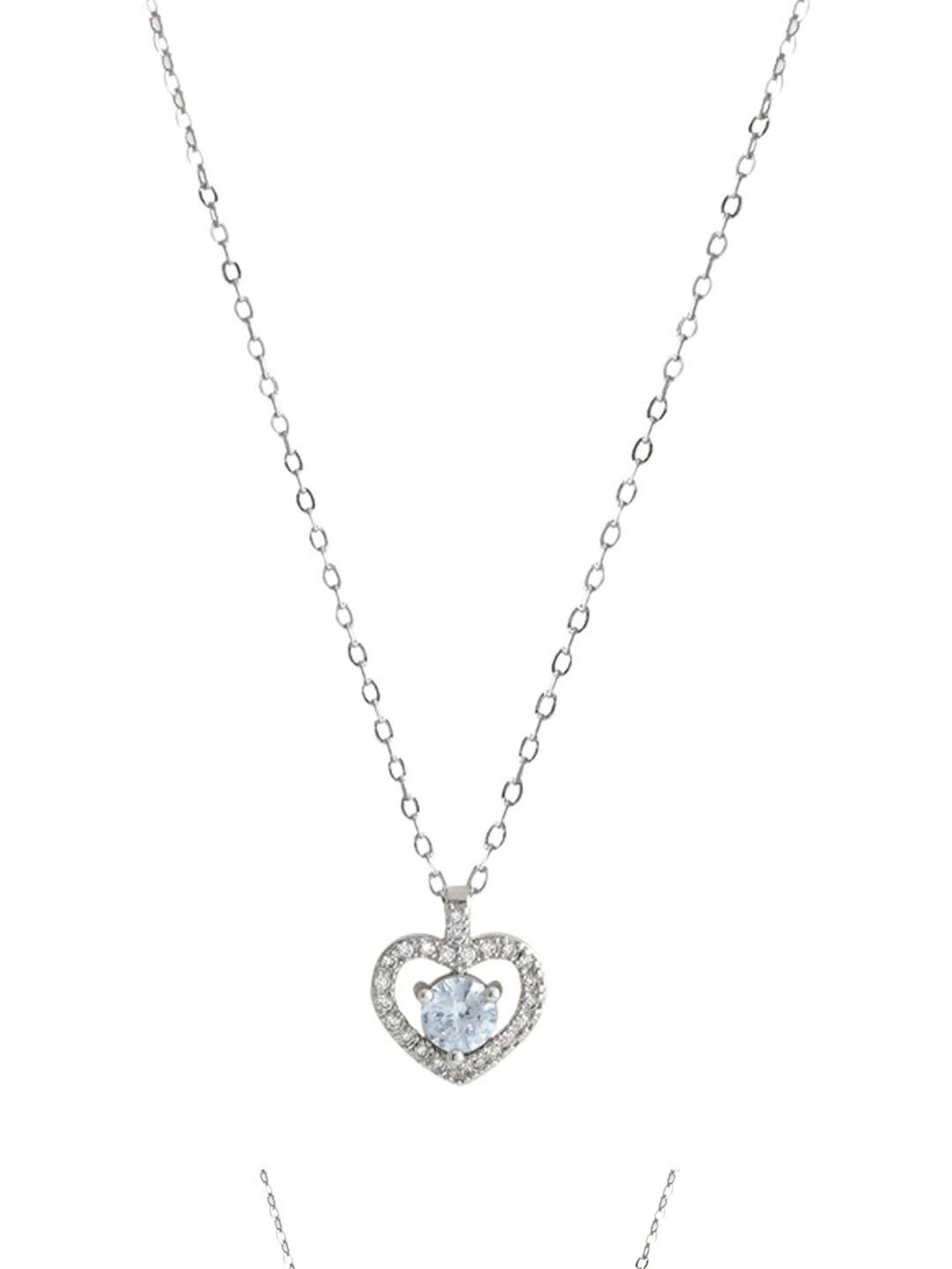 Joker & Witch Silver Romance Etta Drop In A Heart Silver Necklace