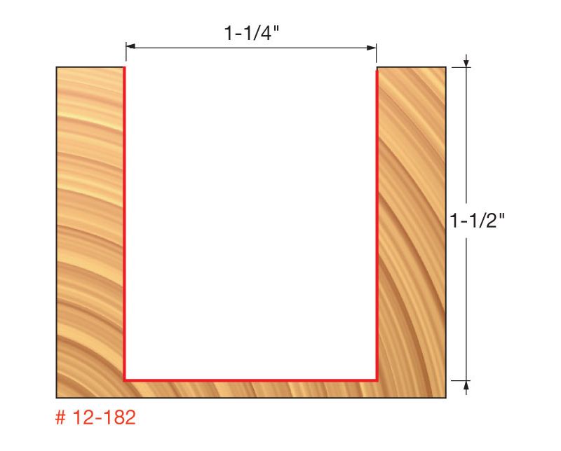Freud 12-182 1-1/4 in. x 1-1/2 in. Double Flute Router Bit