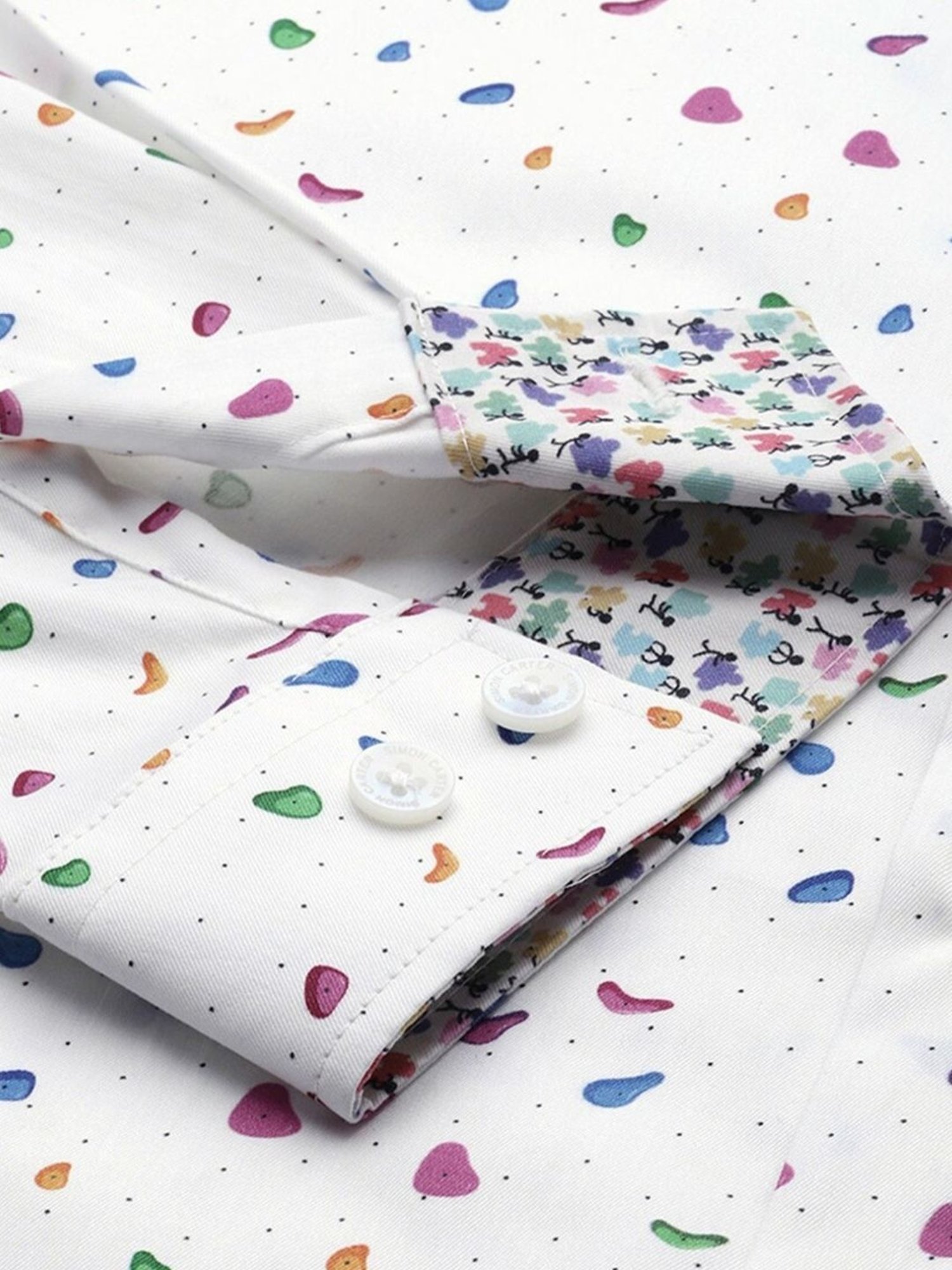 Simon Carter London White Printed Slim Fit Shirt