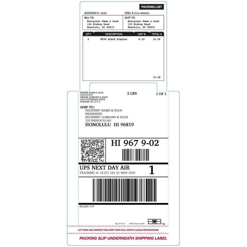 5-3/8" x 8-7/8" (5.375" x 8.875") Fold Under, Uncoated Direct Thermal Sheet (Carton of 1000)