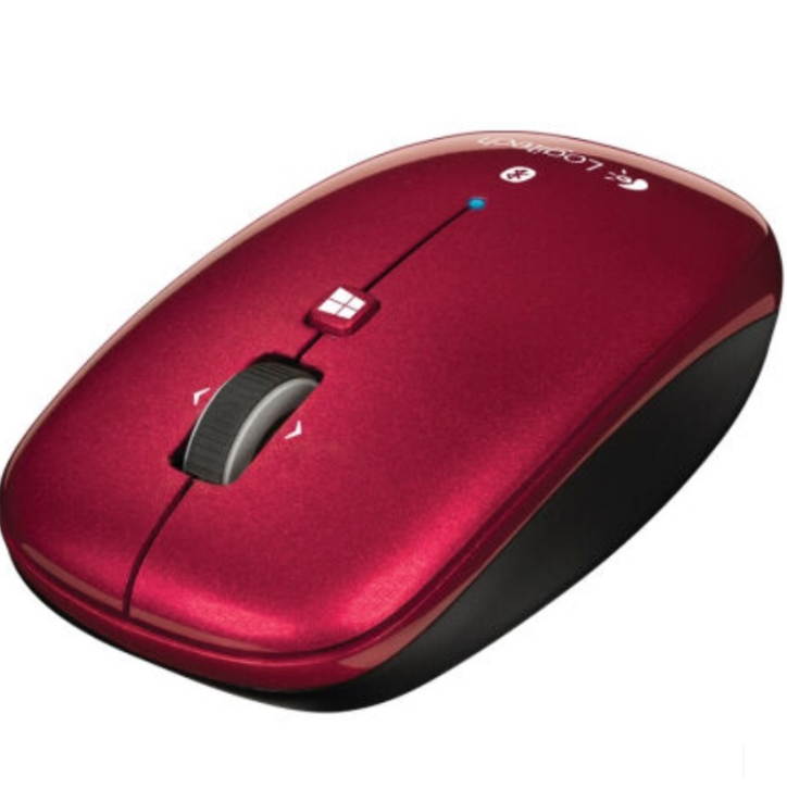 Logitech M557 Wireless 3.0 Bluetooth Mouse Black Red Sliding Mouse