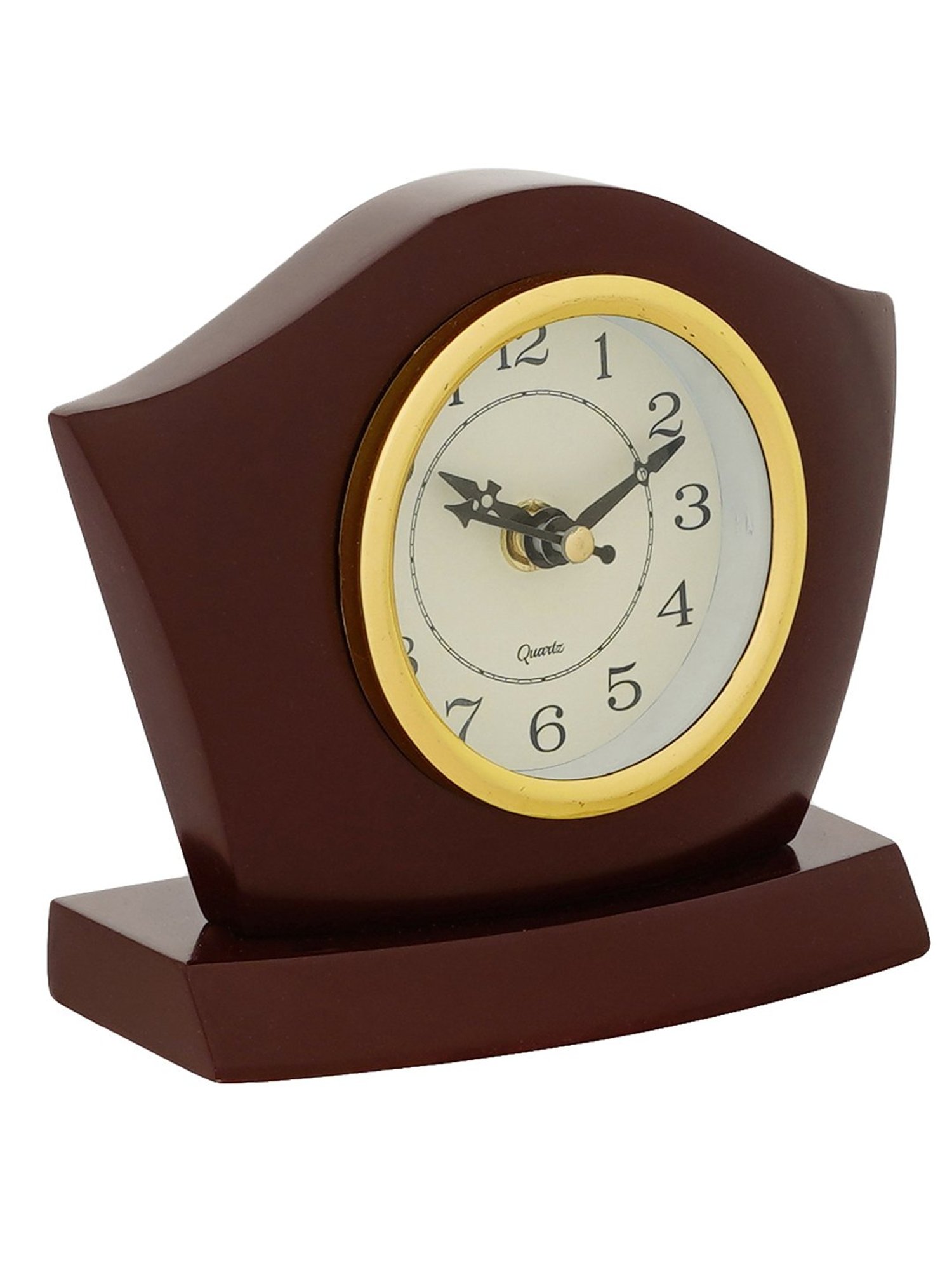 CHRONIKLE Elegant Square Rosewood Brown Wood Table or Desk Clock