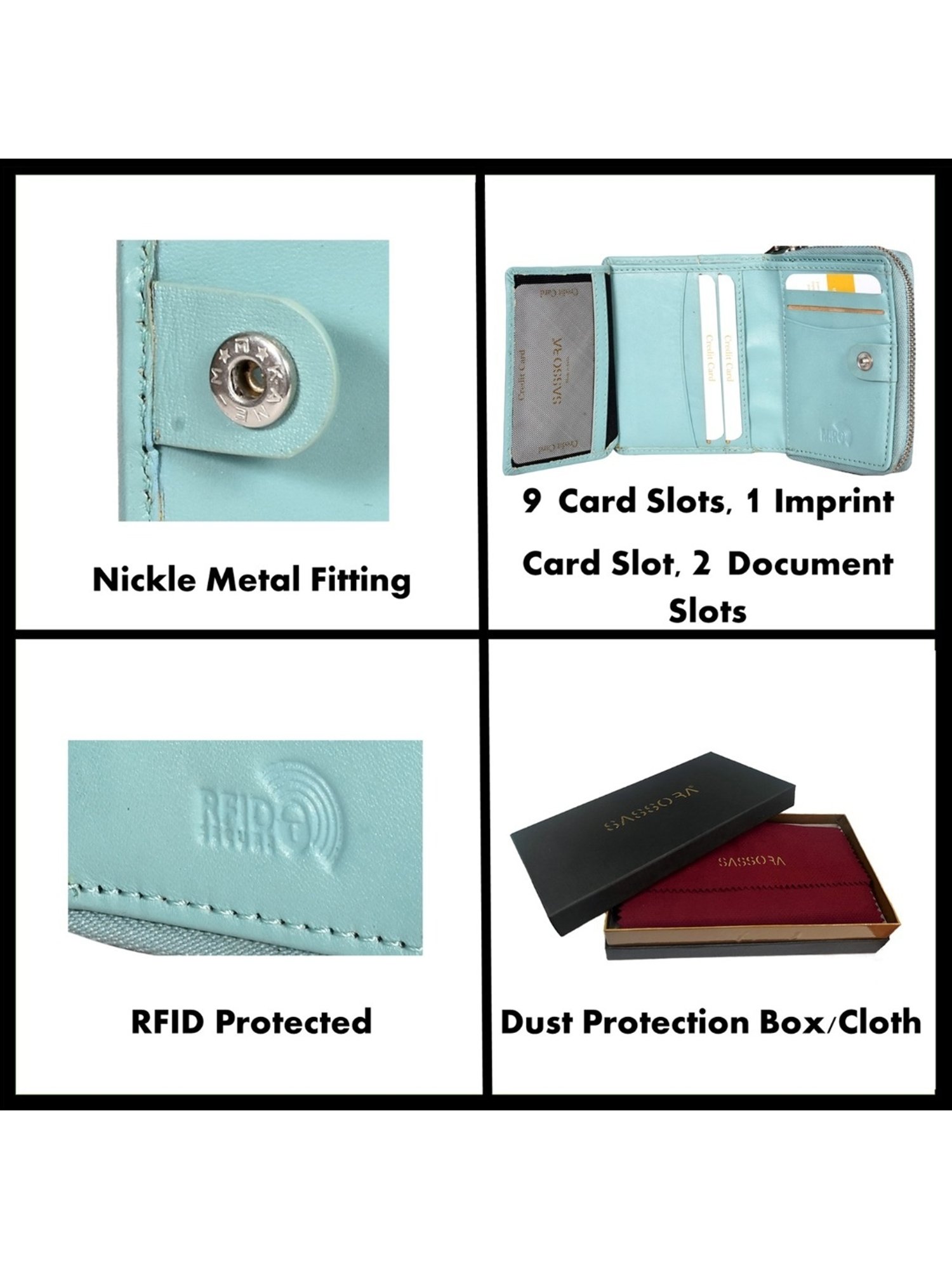 SASSORA NOVA Blue Leather Wallet