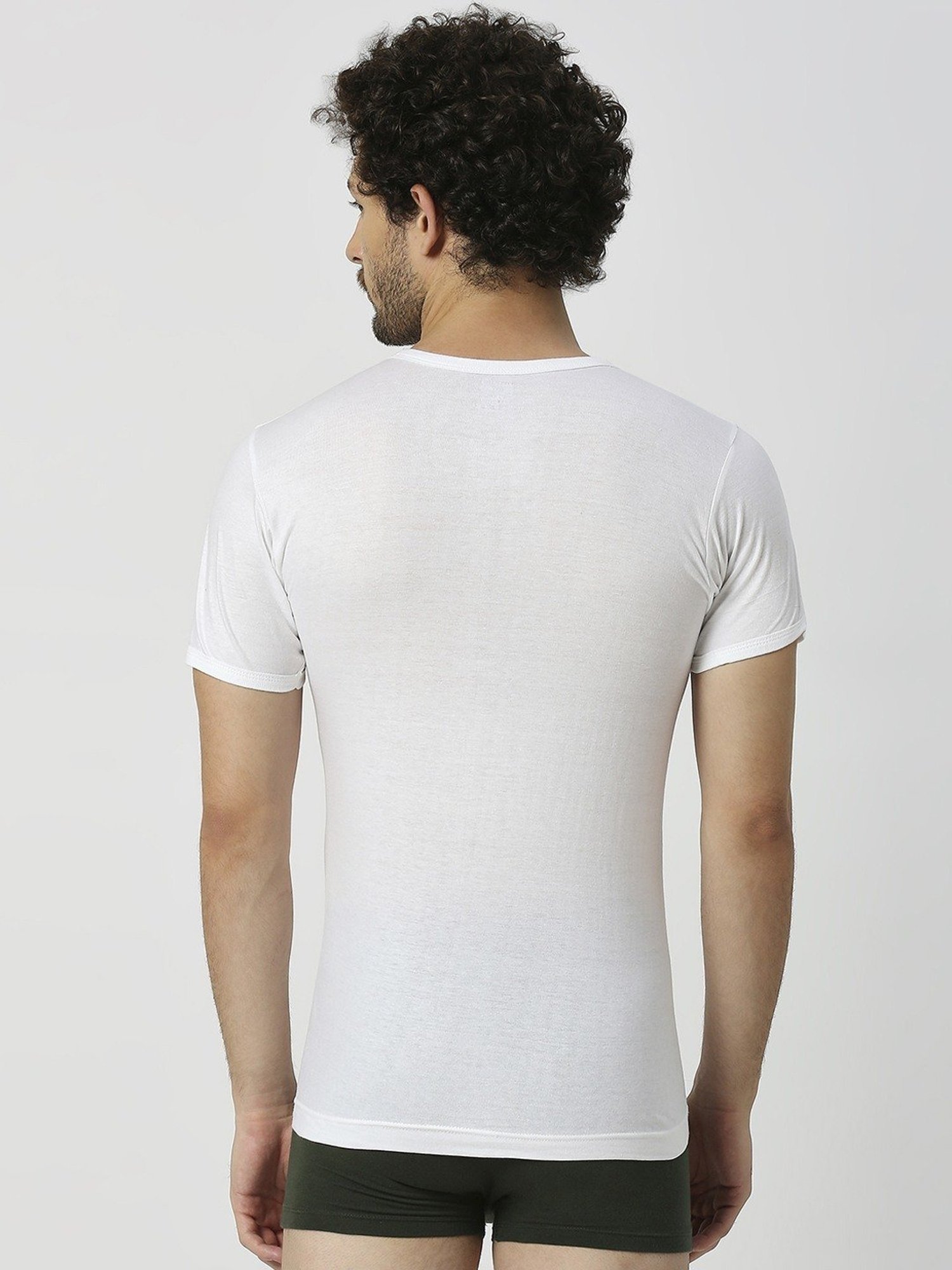 Frenchie White Cotton Skinny Fit Vest - Pack Of 5