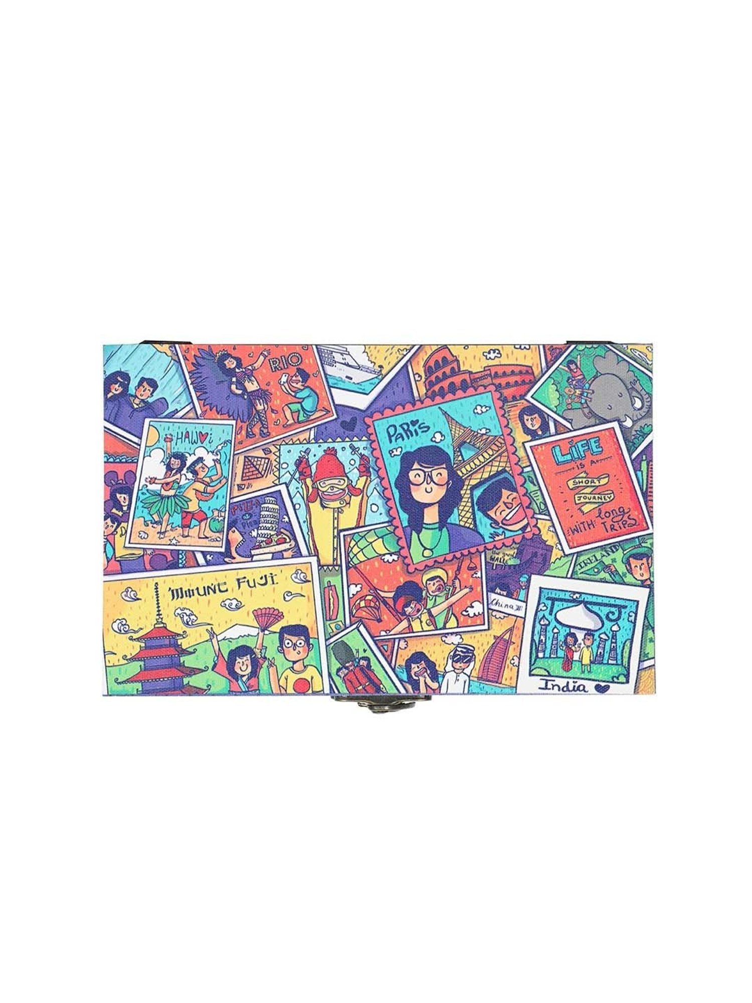 Chumbak Live To Travel Purple Storage Box - Set of 1