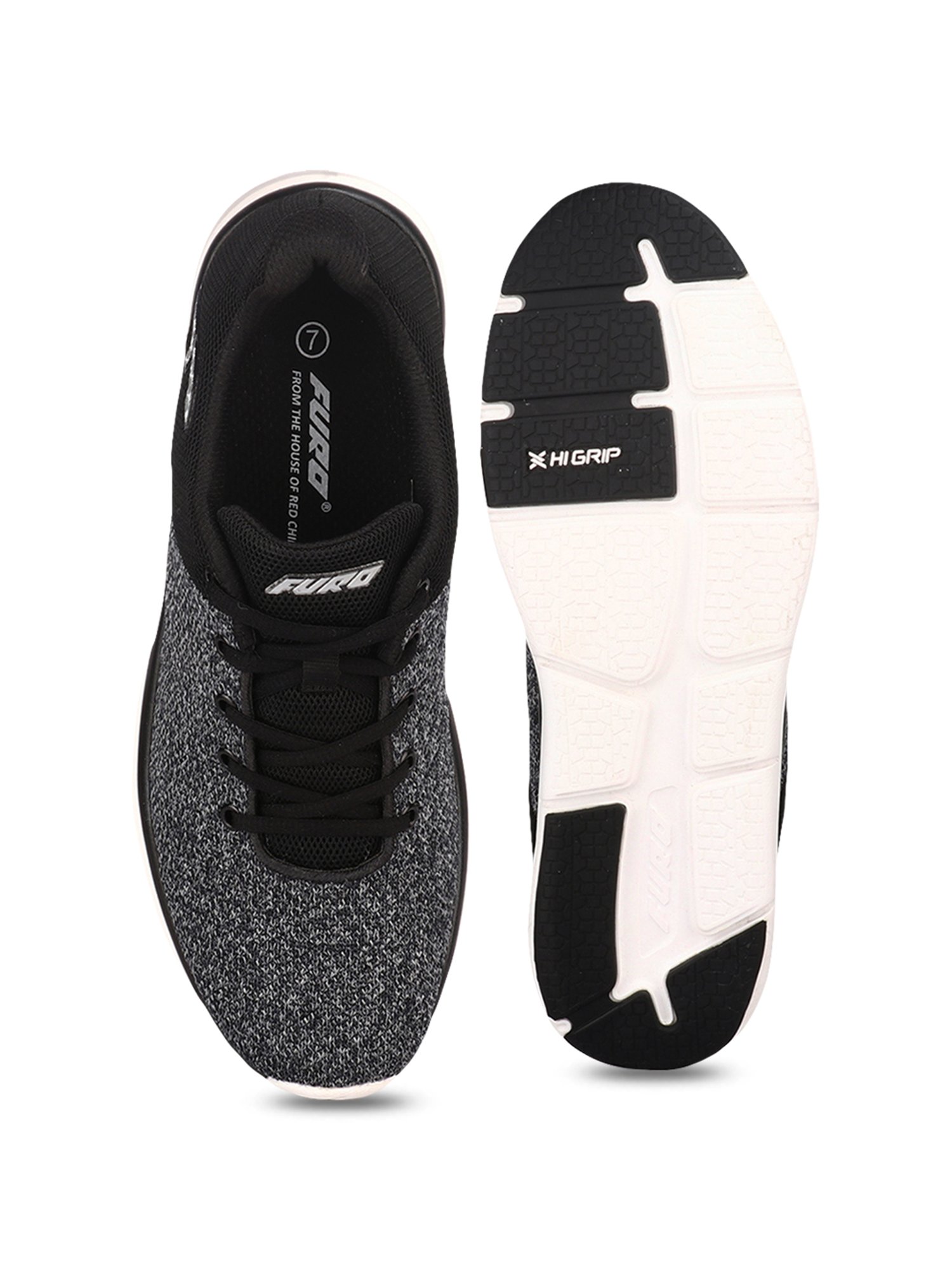 Furo by Red Chief Black Walking Shoes