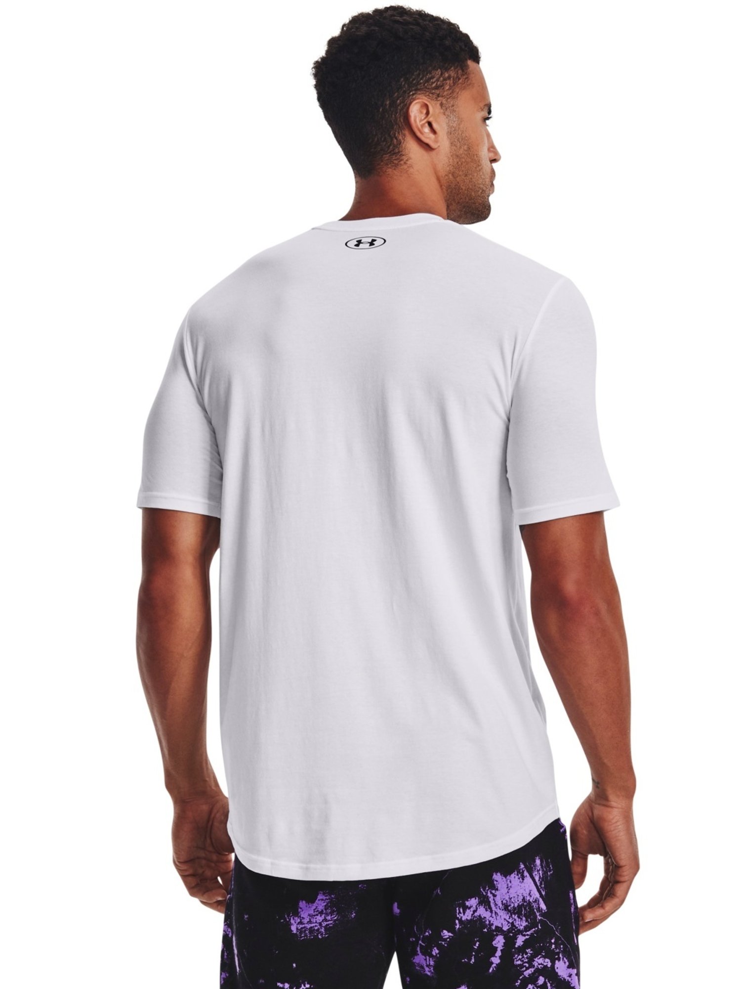 Under Armour White Cotton Regular Fit Printed Sports T-Shirt