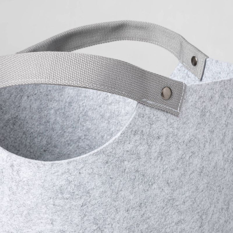 Household Essentials Round Brushed Stainless Hamper Wood Lid