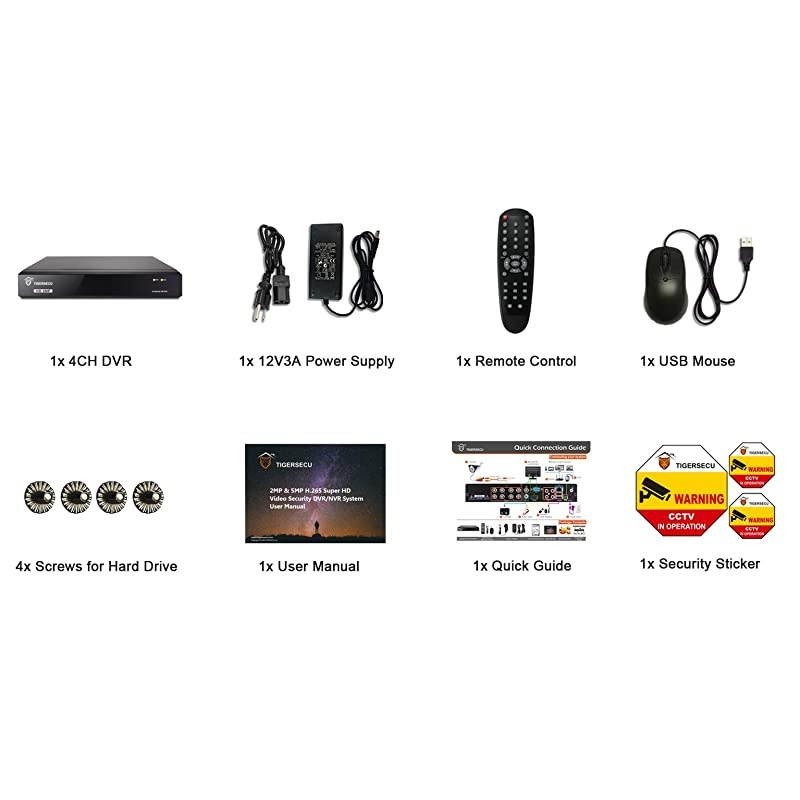 Super HD 1080P H265+ 4Channel Hybrid 5in1 DVR NVR Security Video Recorder Supports Analog and ONVIF 20+ IP Cameras Cameras and Hard Drive Not Included