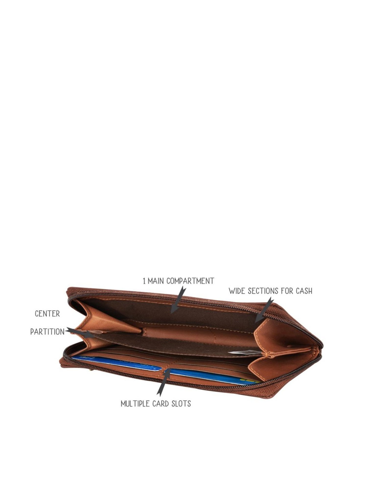 Baggit Brown Solid Zip Around Wallet for Women