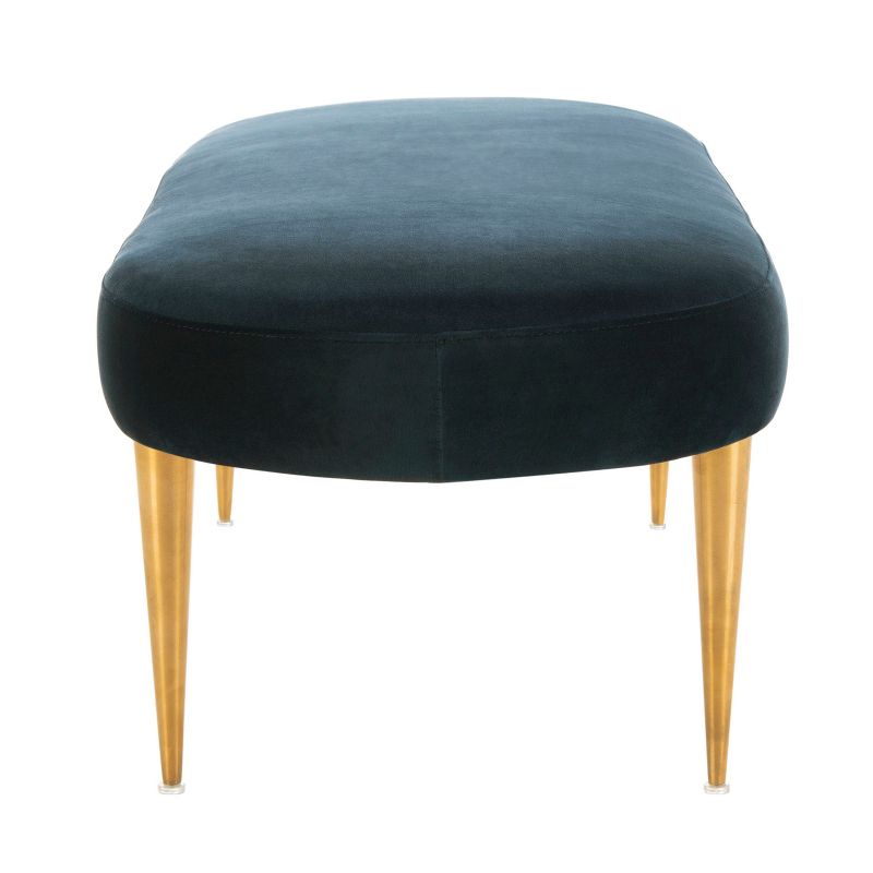 Corinne Velvet Oval Bench Navy - Safavieh