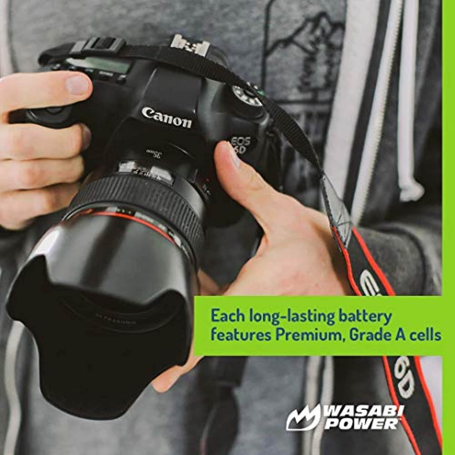 Wasabi Power LP-E17 Battery (2-Pack) and Dual USB Charger for Canon EOS 77D, EOS 750D, EOS 760D, EOS 8000D, EOS M3, EOS M5, EOS M6, EOS Rebel T6i, EOS Rebel T6s, EOS Rebel T7i, Kiss  (KIT-BB-LPE17-01)