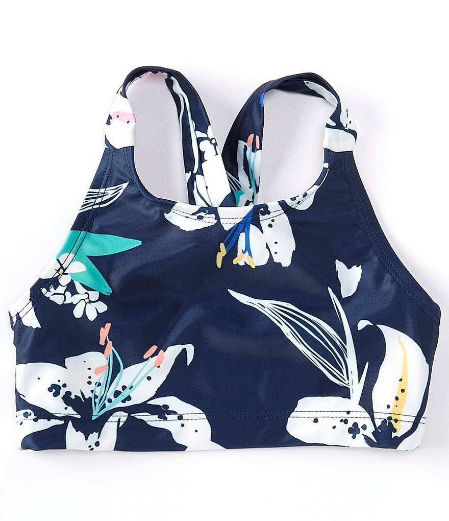 Tea Collection Little Girls 2-6 Printed Cross-Back Tropical Print Tankini