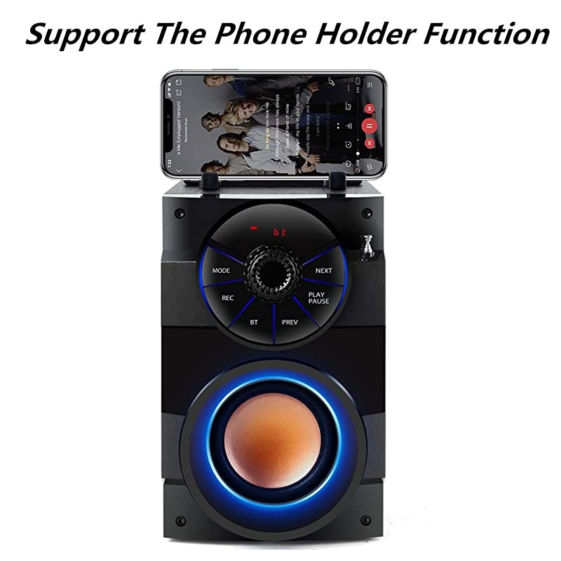Portable Bluetooth Speakers with Subwoofer Rich Bass Wireless OutdoorIndoor Party Speakers MP3 Player Powerful Speaker Support Remote Control FM Radio for Phone Computer PC Home TV