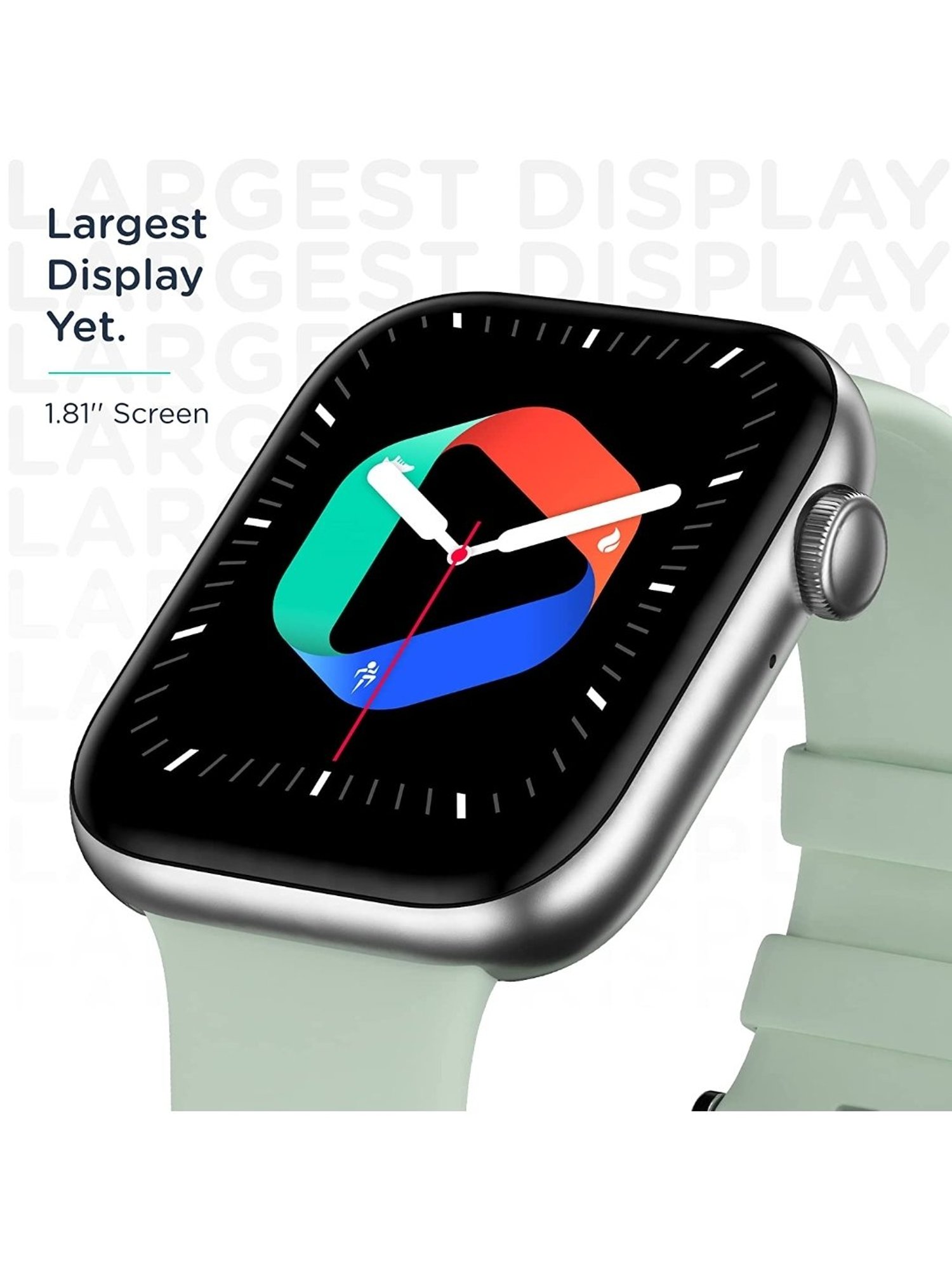 Pebble Cosmos MAX 1.81 inch Largest Display Bluetooth Calling Smartwatch - Mint Green