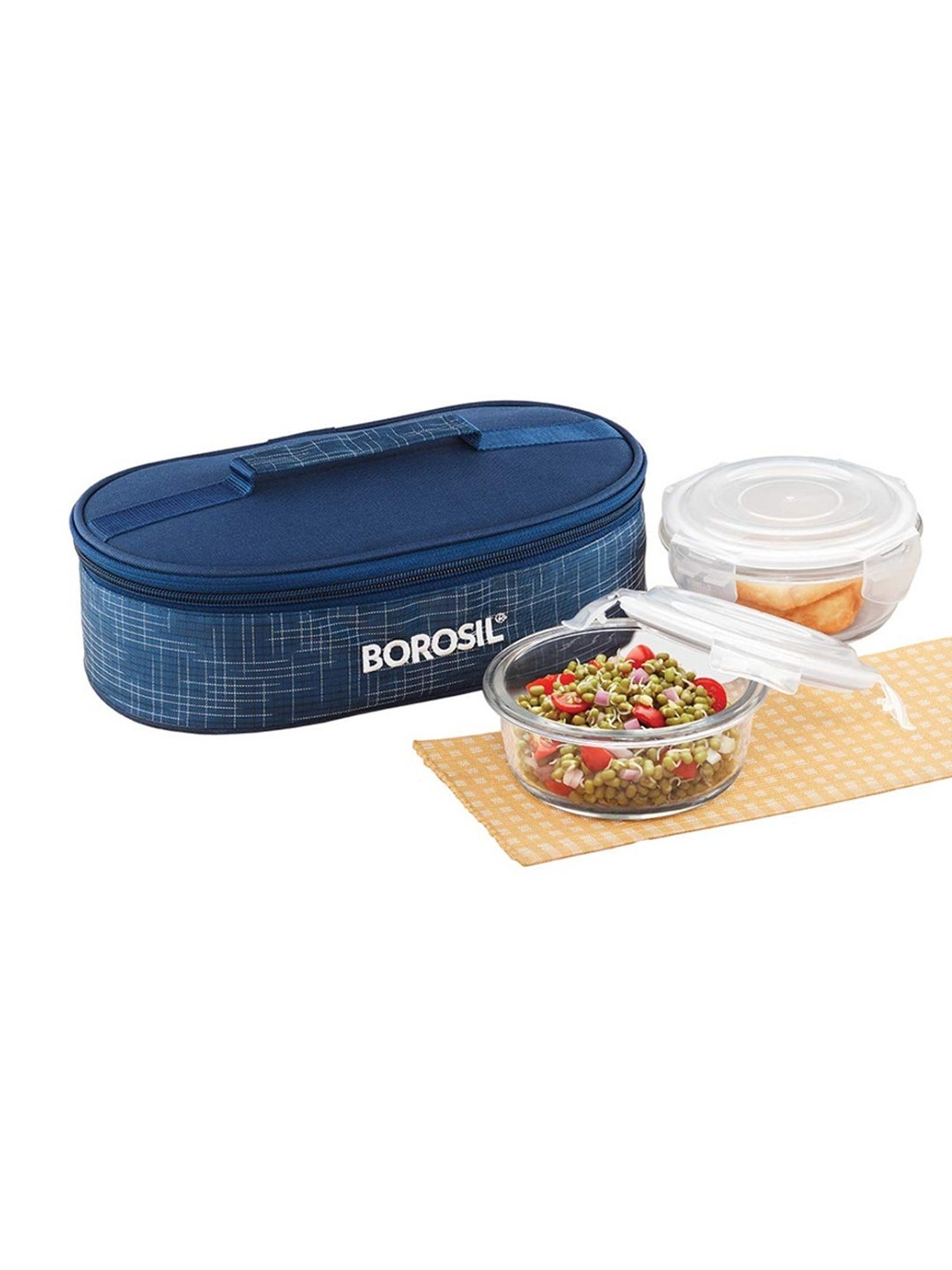 Borosil Grey Stainless Steel Lunch Box - Set of 4