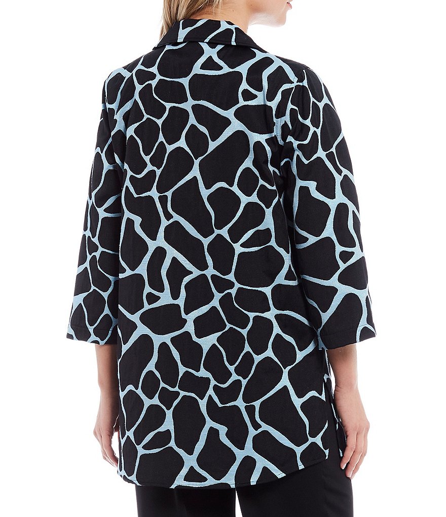 Caroline Rose 3/4 Sleeve Fresh Flirty Shimmer Jacquard Shirt Jacket