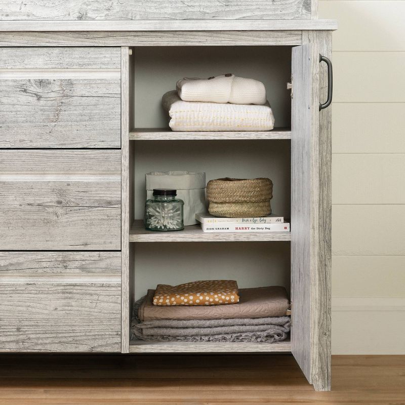 Hankel Changing Table - Pure White and Weathered Oak - South Shore