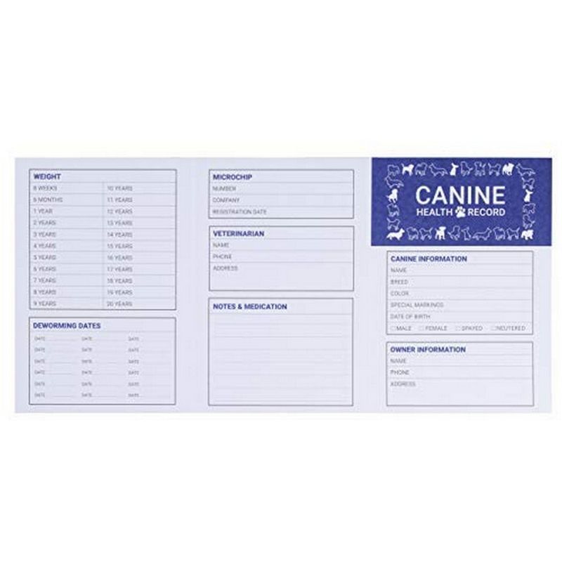 Dog Vaccination Record - 24 Pack Dog Vaccines, Puppy Shot Record, Pet Health Record for Canine, White, 4.9 X 3.4 inches