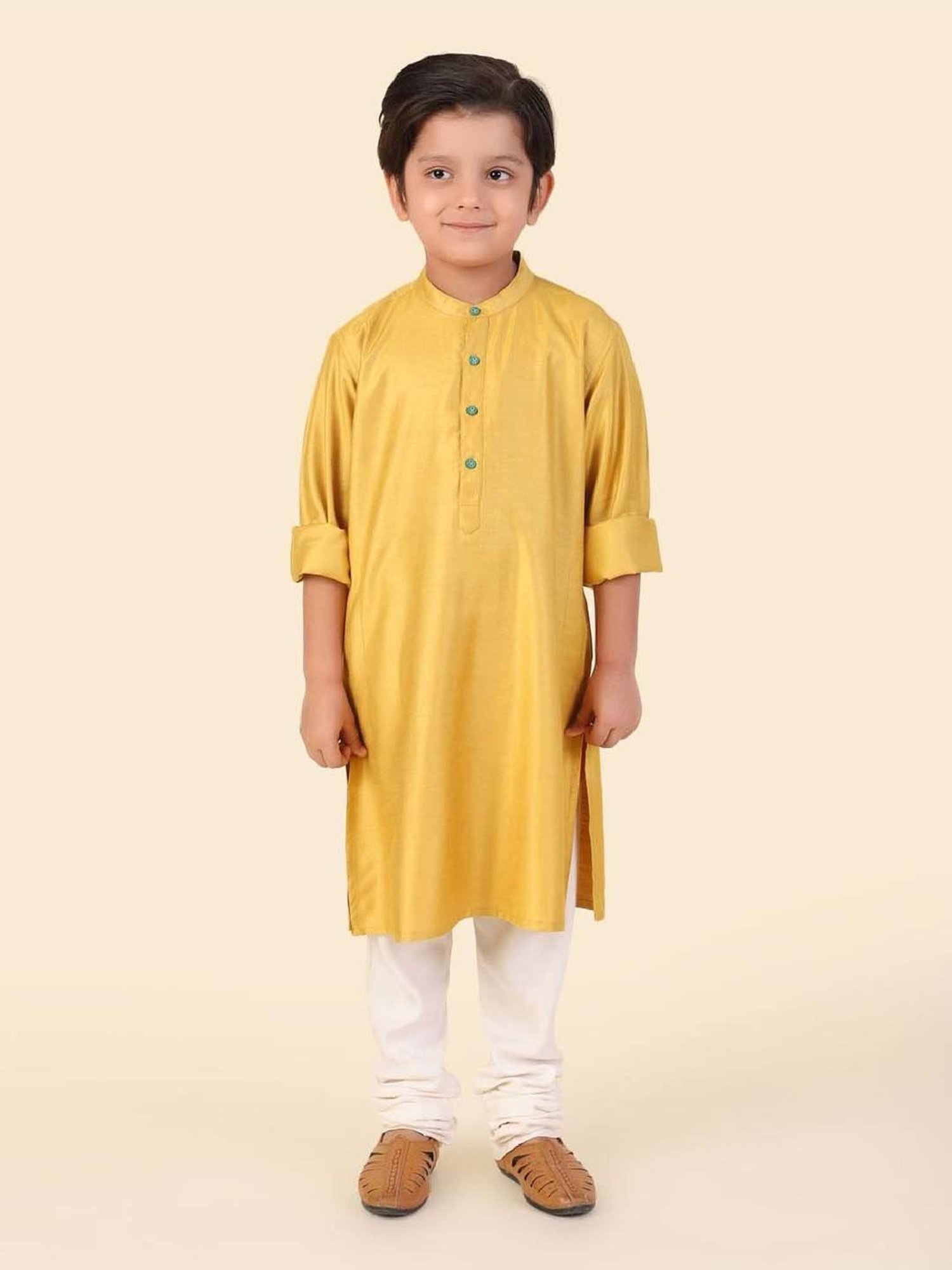Fabindia Kids Multicolor Printed Full Sleeves Kurta Set
