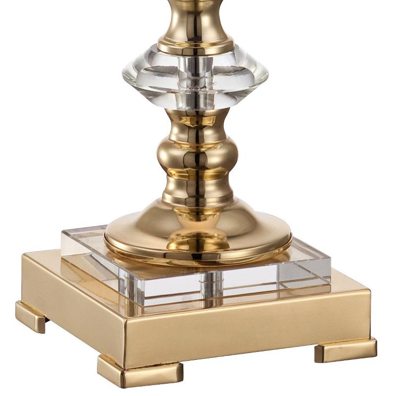 Vienna Full Spectrum Traditional Table Lamp Brass Cut Glass Urn Black Gold Hardback Drum Shade for Living Room Bedroom Bedside