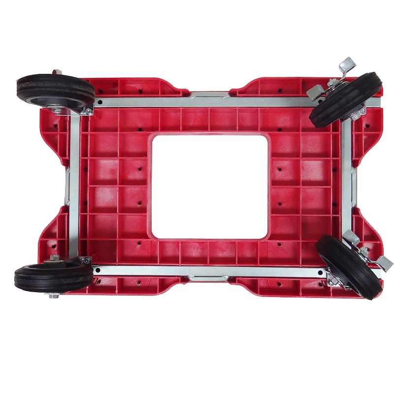 Snap Loc 1,500 lb Capacity All Terrain E Track Dolly Red, Heavy Duty 6 in Solid Rubber Swivel Caster Wheels