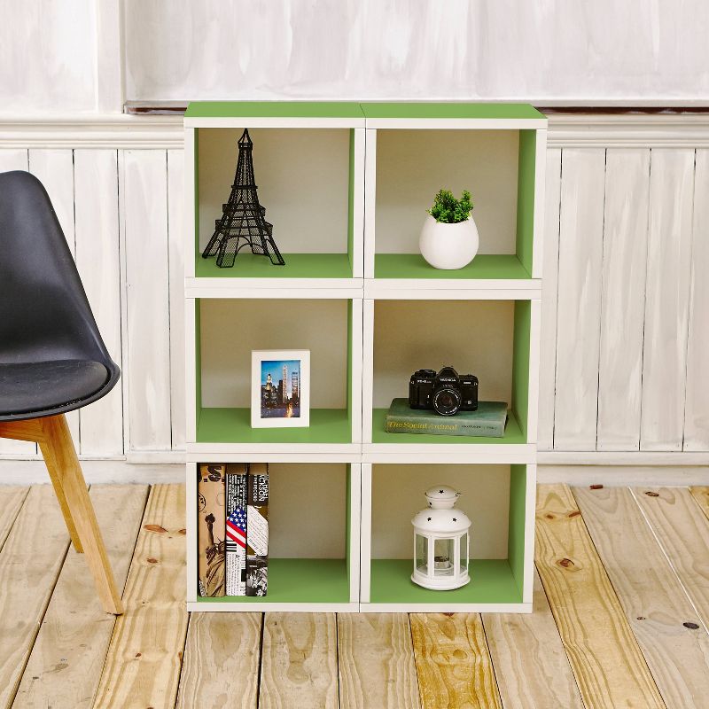 Way Basics Stackable Eco Cube Storage Cubby Organizer Green
