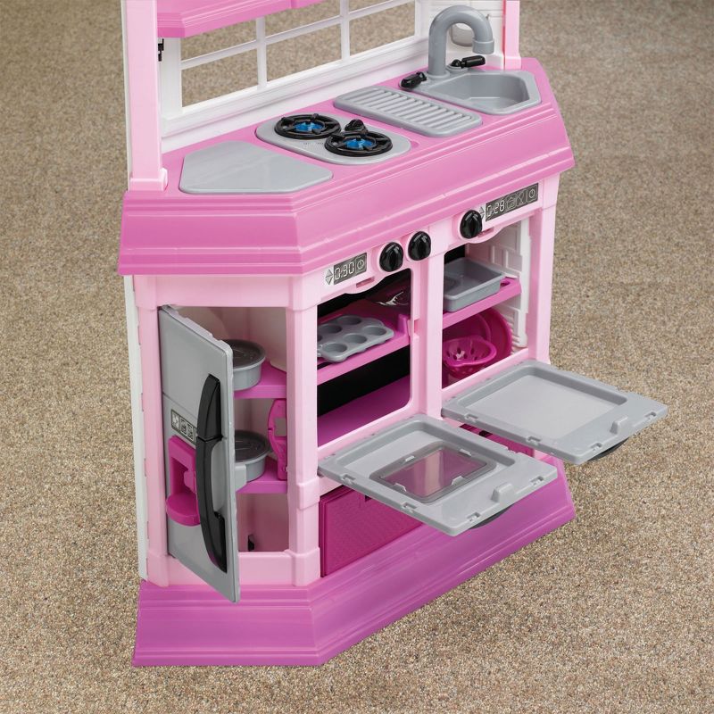 American Plastic Toys Custom Kitchen Pretend Play Toy Set for Kids, Pink