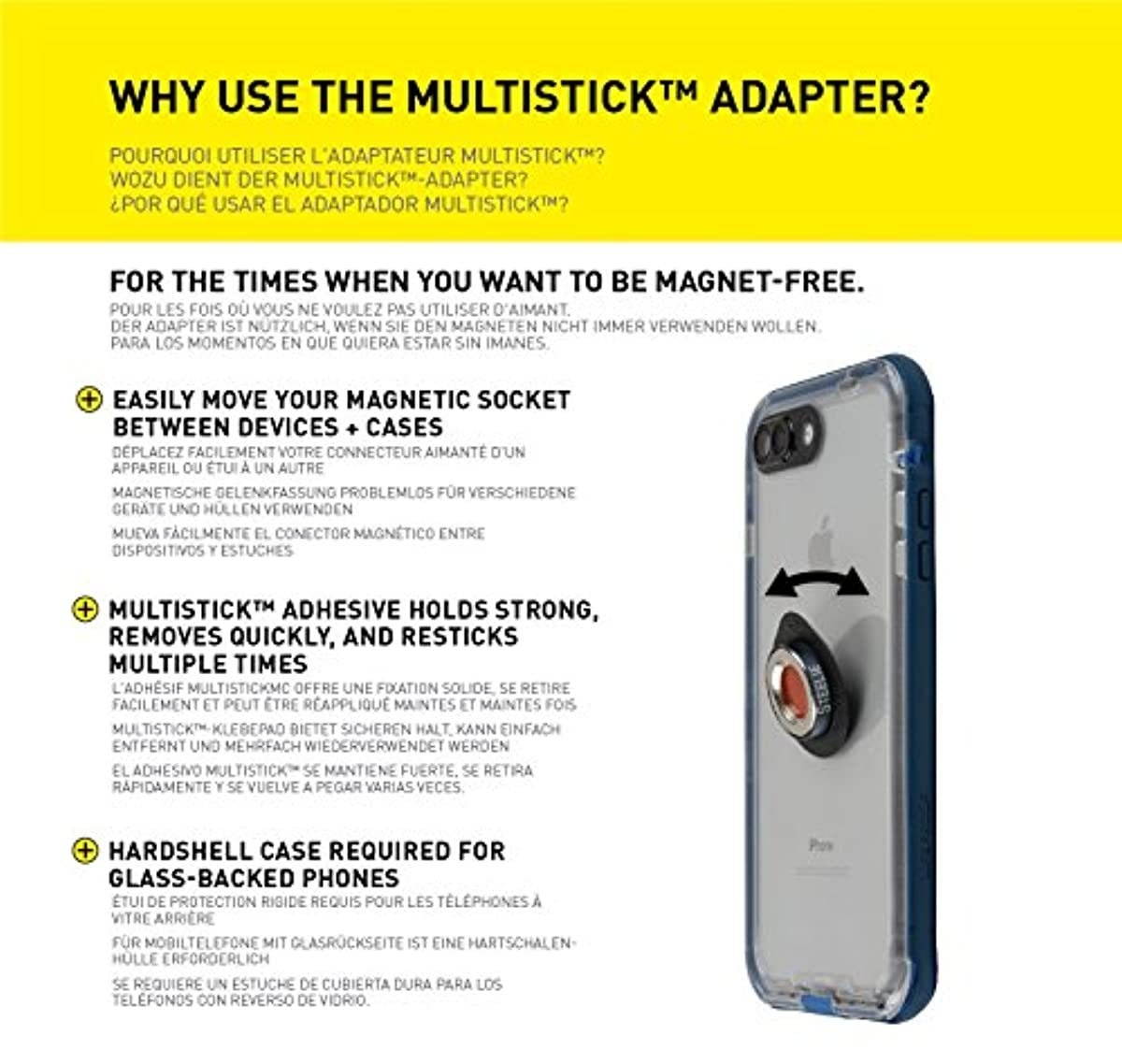 Nite Ize Original Steelie Bendable Arm + Ratcheting Clamp Kit - Magnetic Smartphone Gooseneck Clamp Mounting System with 2x Holding Power and Restickable Magnet Adapter