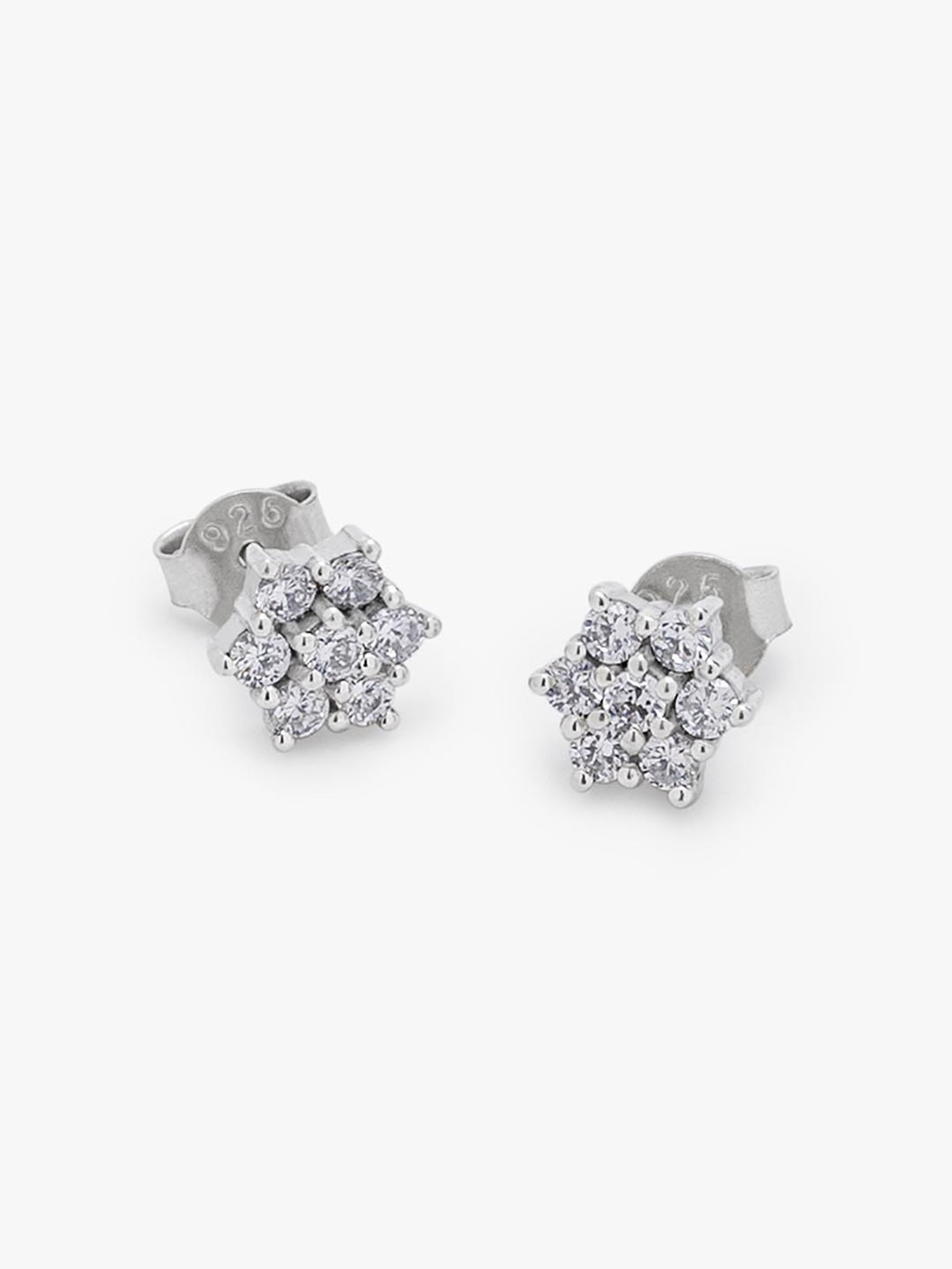 March by FableStreet Sterling Silver Zircon Star Stud Earrings for Women