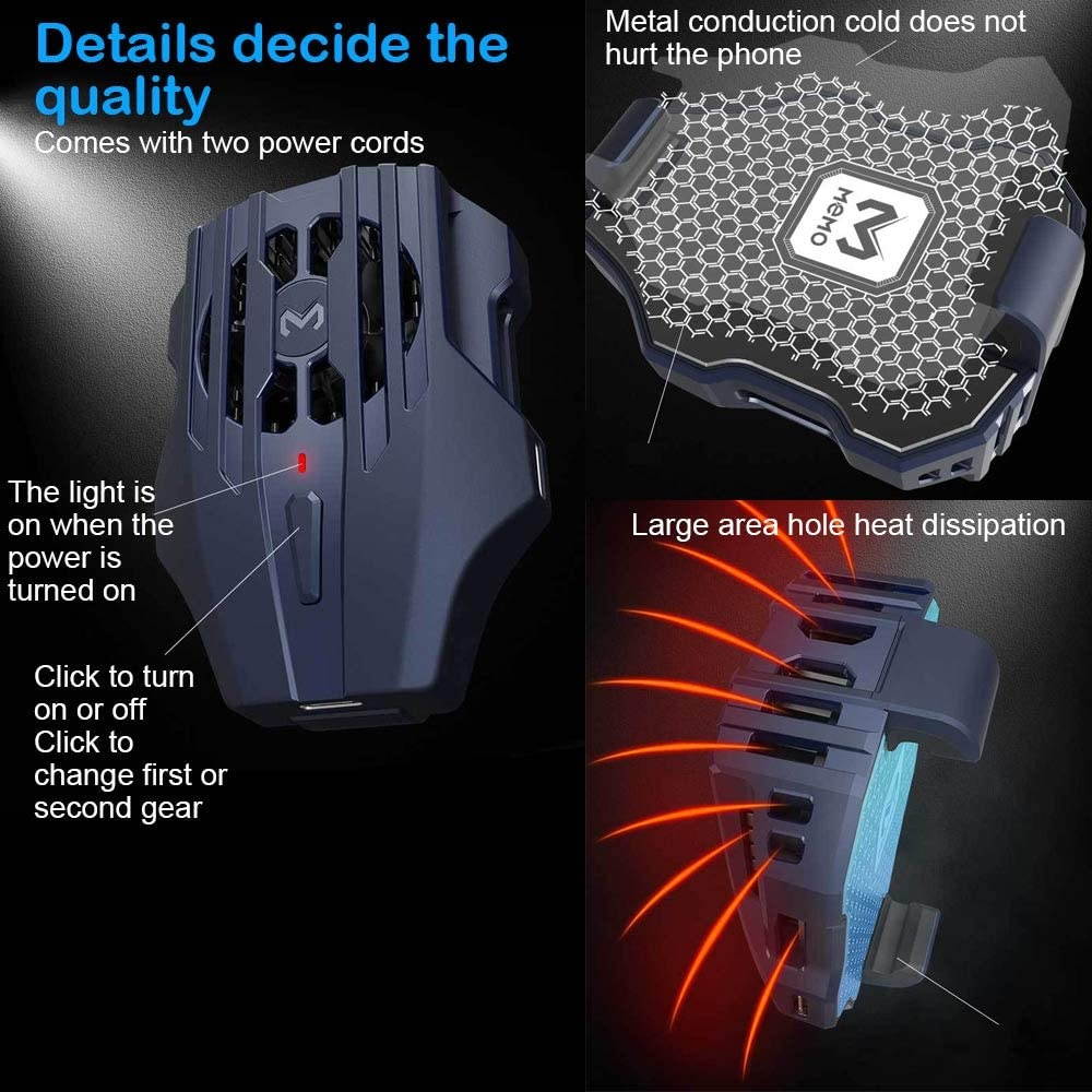 IVY Semiconductor Refrigeration Phone Cooling Fan [Upgraded Version] for Android iOS Game Radiator Portable - Blue