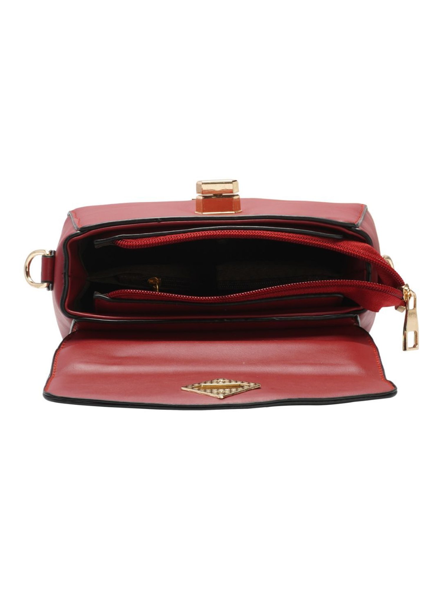 Luvoksi Maroon Solid Medium Cross Body Bag