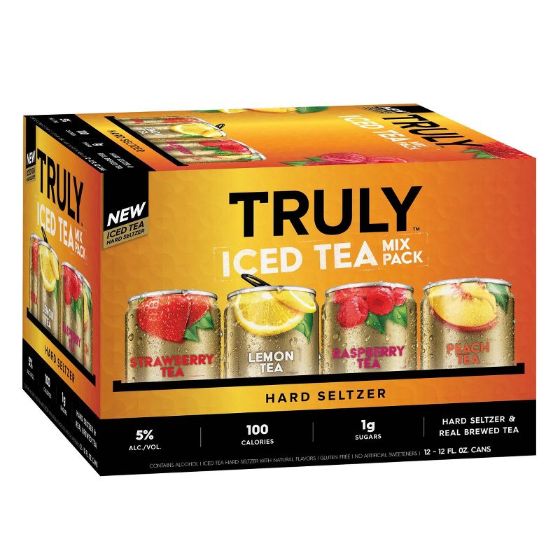 Truly Hard Seltzer Iced Tea Variety Mix Pack - 12pk/12 fl oz Slim Cans