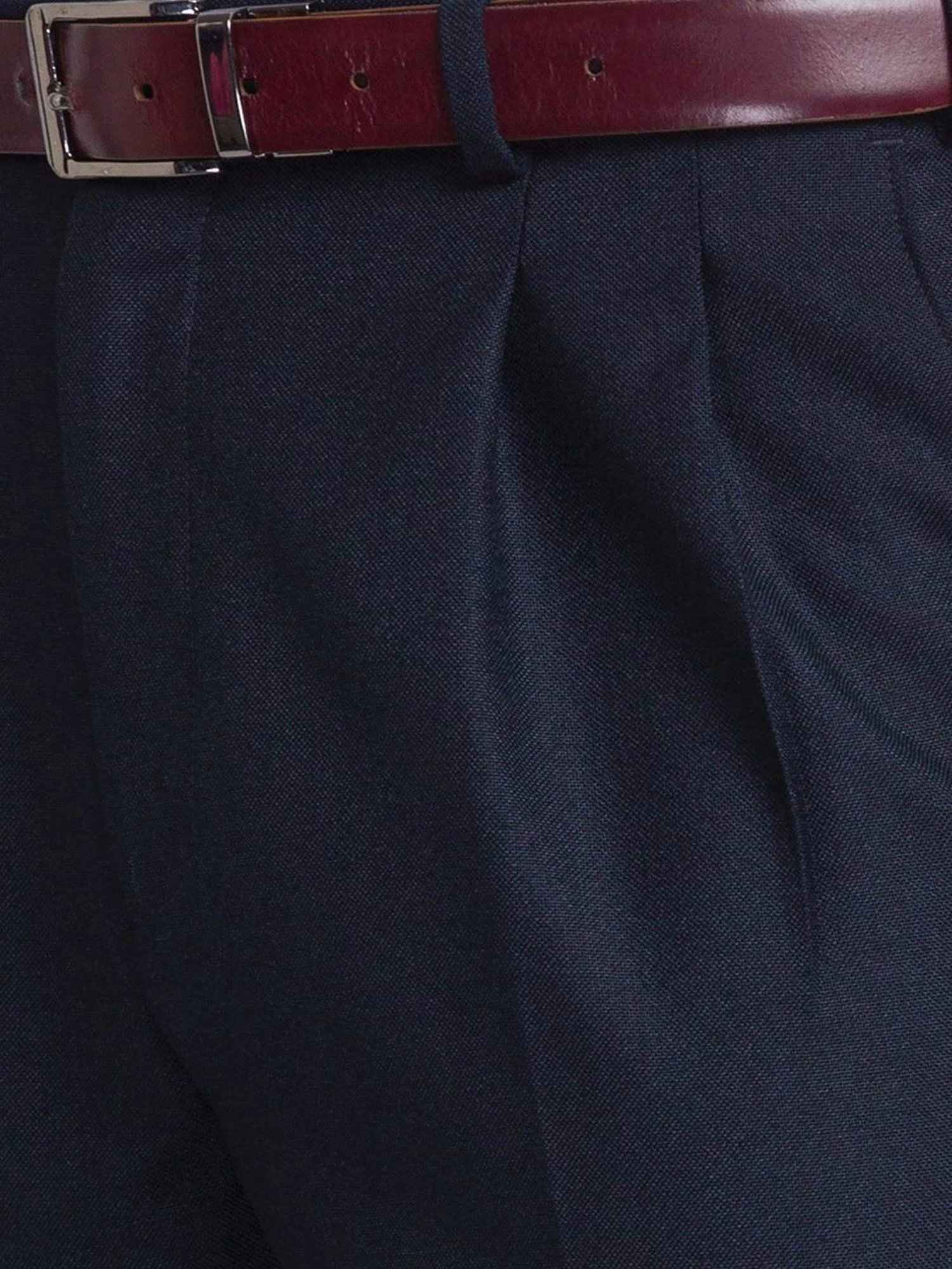 Park Avenue Dark Blue Comfort Fit Self Pattern Trousers