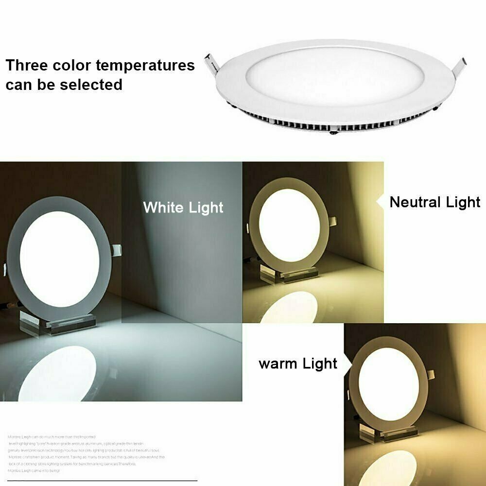 LED Recessed Ceiling Panel Down Lights Bulb 3W 6W 12W 18W 24W Slim Lamp Fixture
