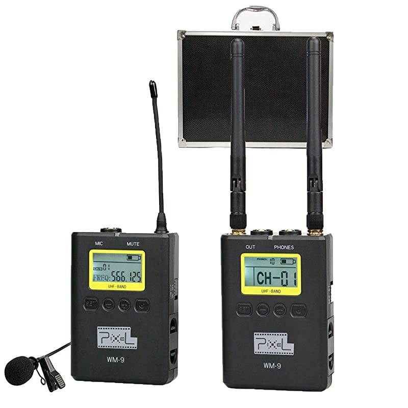 50 Channels UHF Wireless Lavalier Microphone Professional Lapel Microphone for Cameras Recording YouTube Vlogging WM9