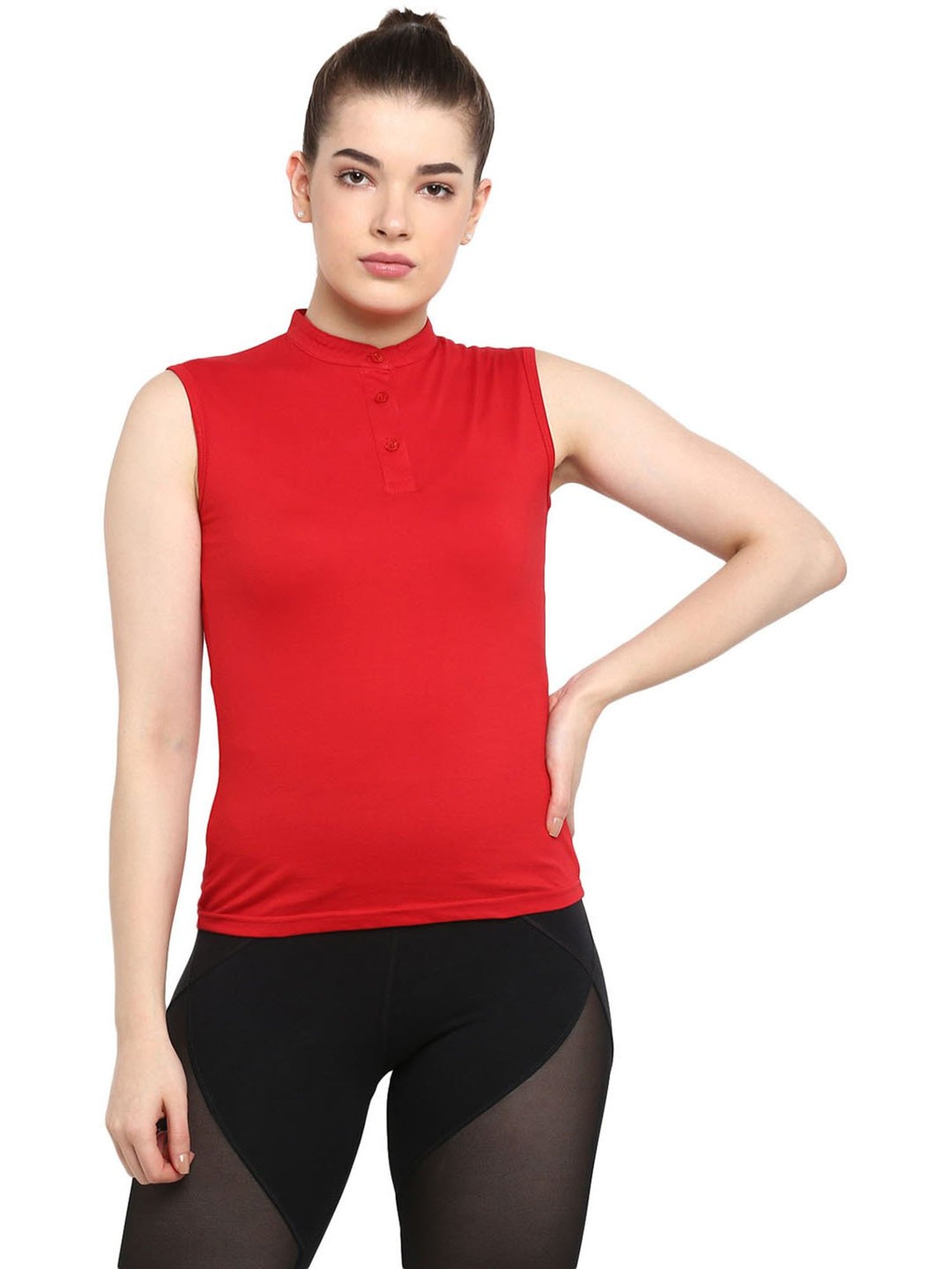 Appulse Red Cotton Slim Fit T-Shirt