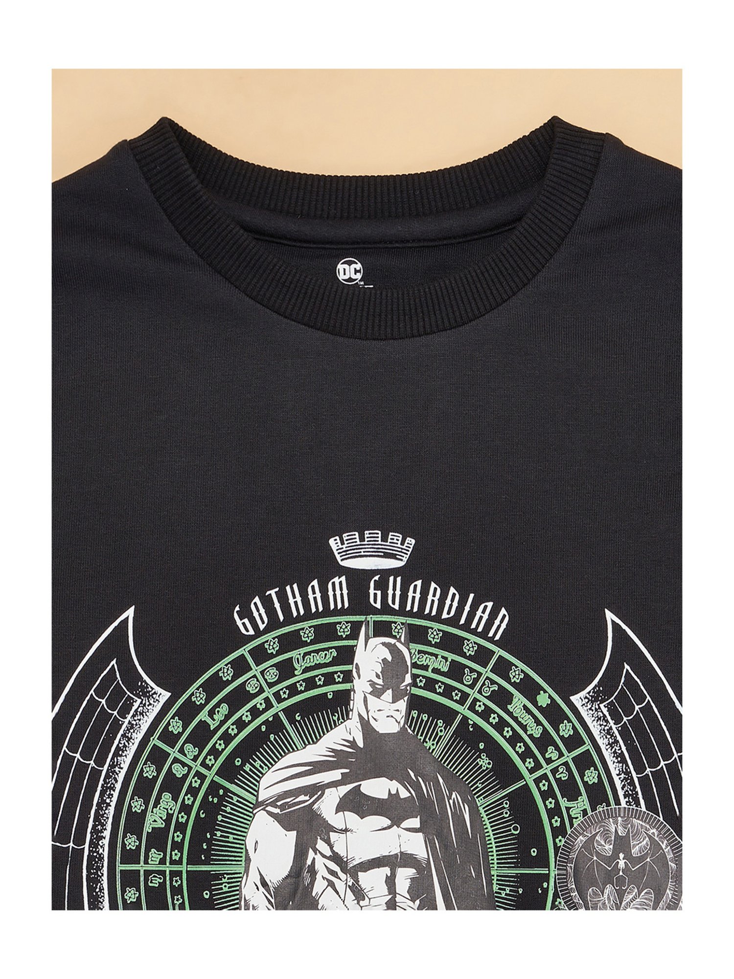 YU by Pantaloons Kids Black Printed Full Sleeves Sweatshirt