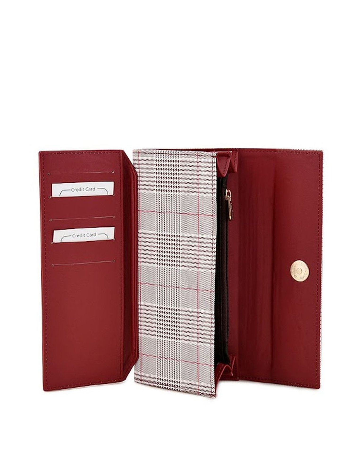 Bellissa Maroon Striped Combo Wallet for Women