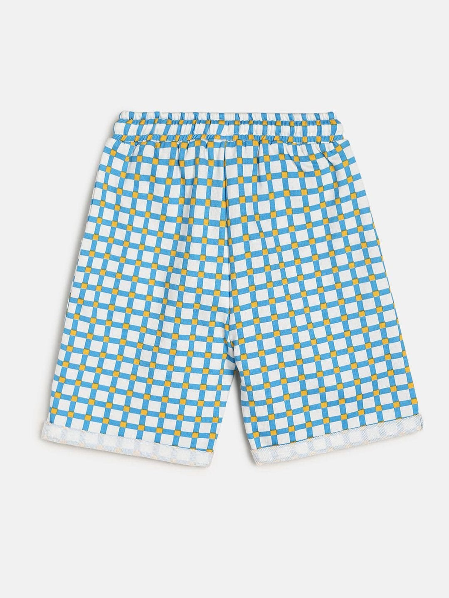 MINIKLUB Kids White & Blue Checks Shorts