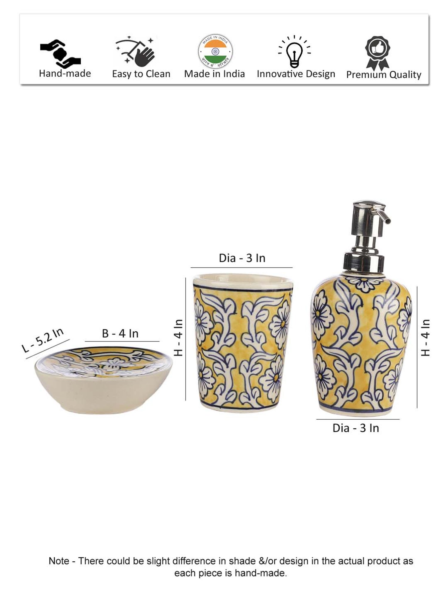 VarEesha Aztec Multicolor Ceramic Bath Accessories - Set of 2