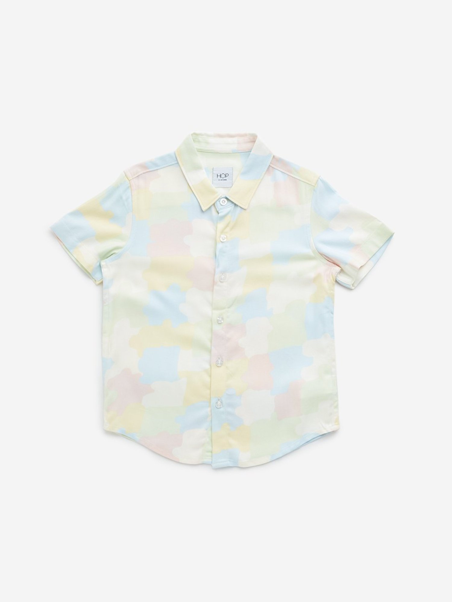 HOP Kids by Westside Multicolour Abstract Design Resort-Fit Shirt