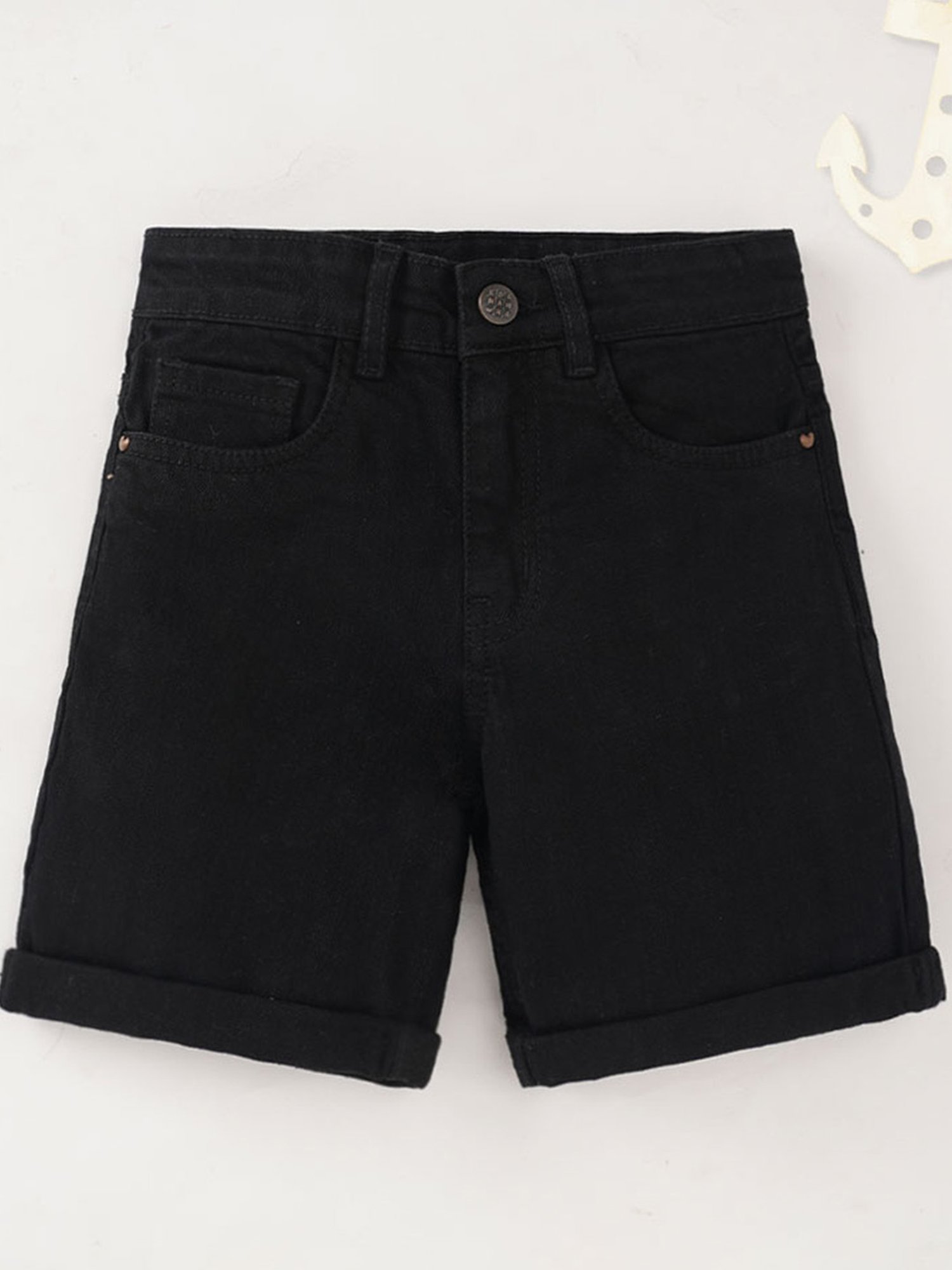 Ed-a-Mamma Kids Black Cotton Regular Fit Shorts