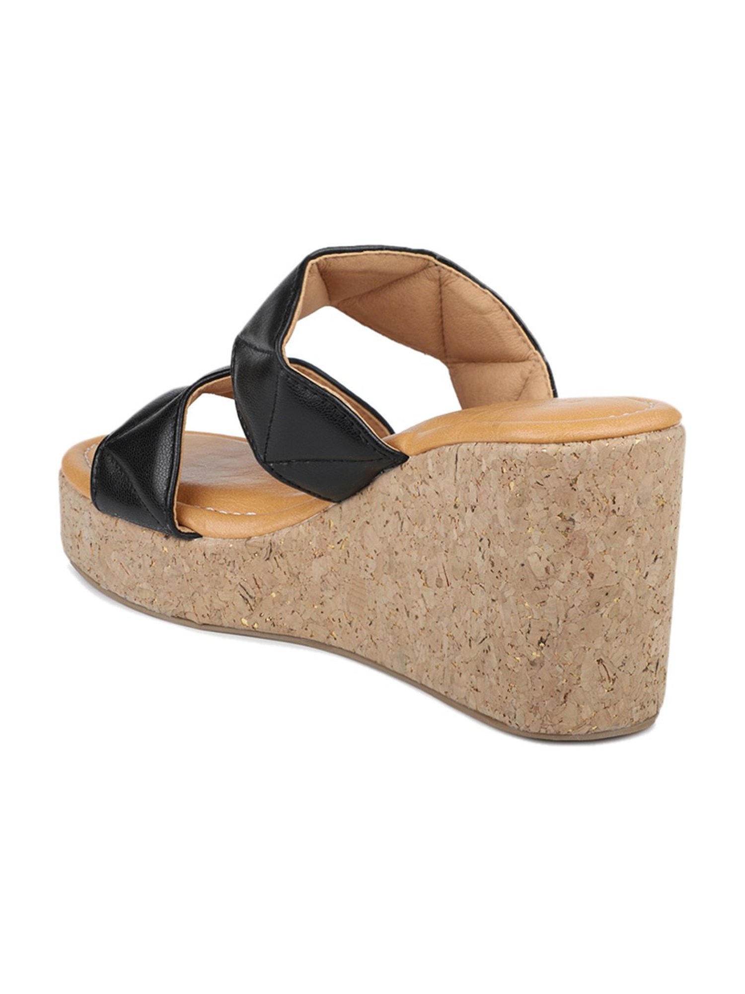 Design Crew Women's Black Casual Wedges