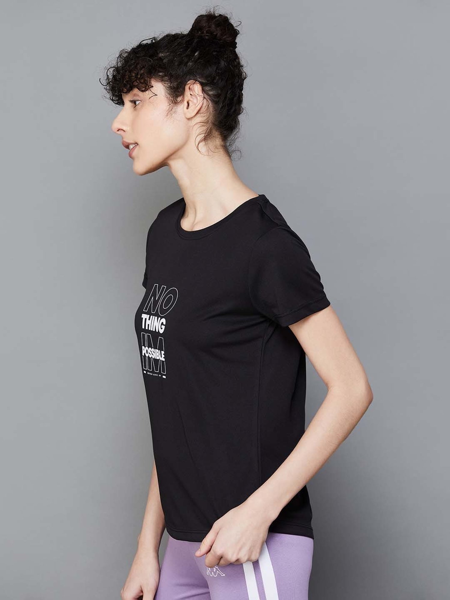 KAPPA Black Printed Sports T-Shirt