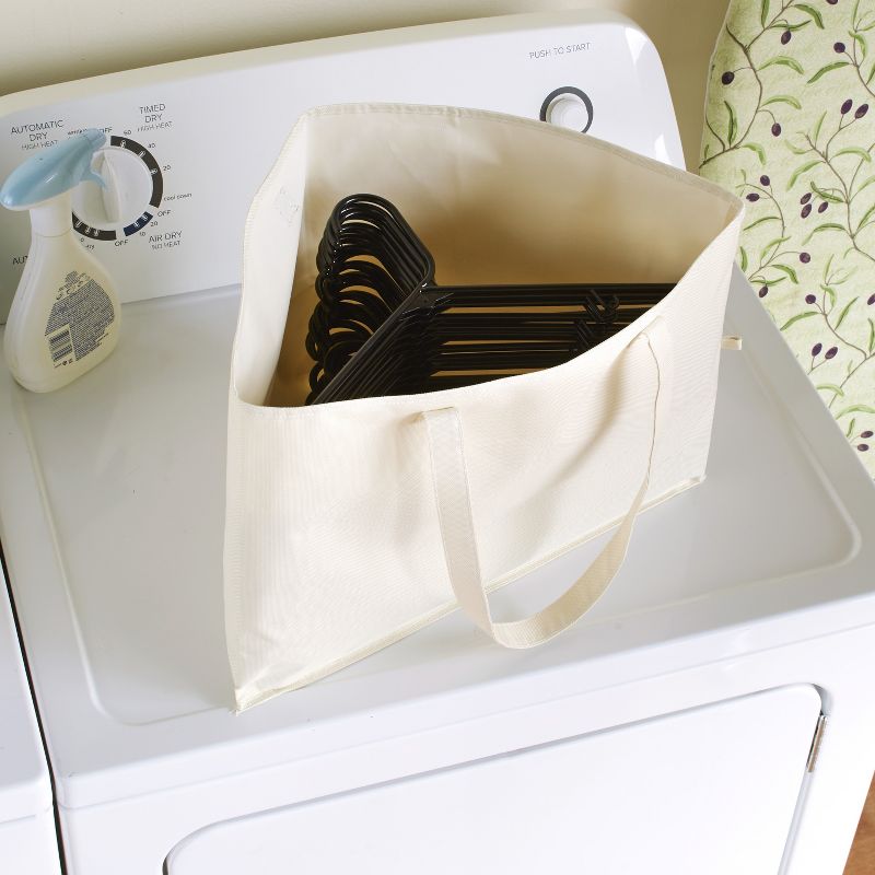 Lakeside Clothes Hanger Storage Bag with Carrying Handles - Laundry Room Organizer