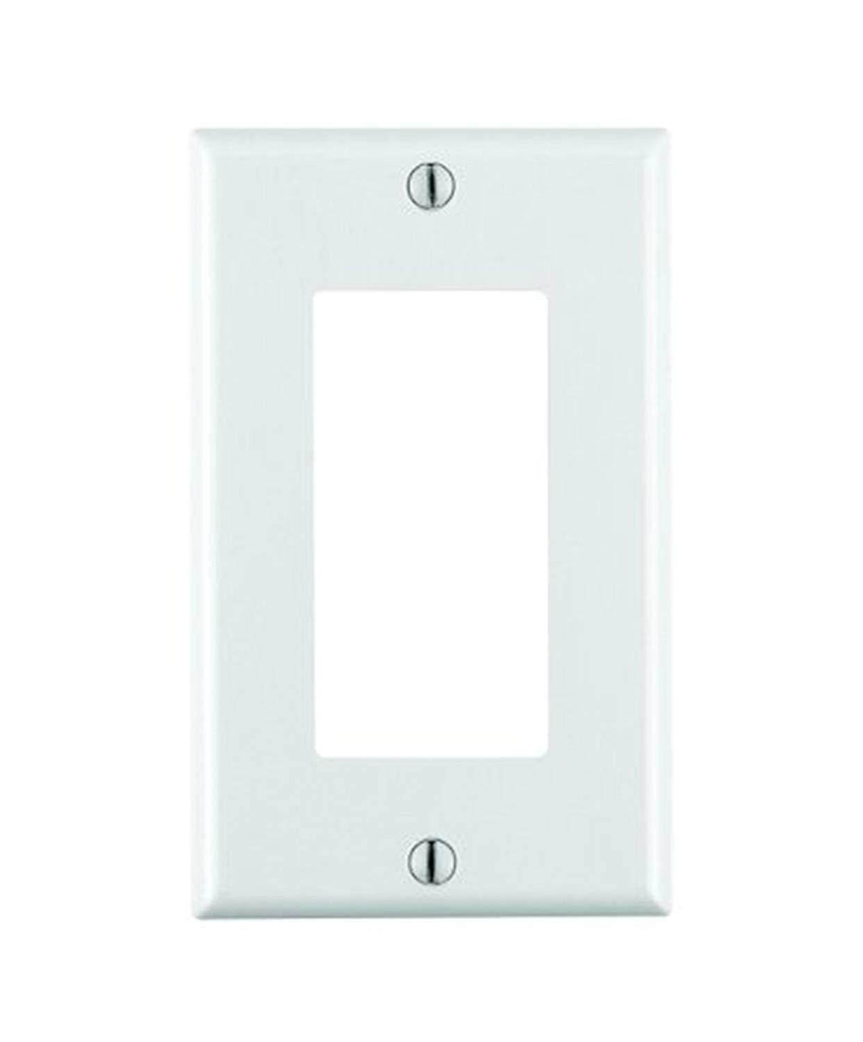 Leviton 80401-W 25PK Decora/GFCI 1 Gang Wallplate/Faceplate Smooth Plastic White